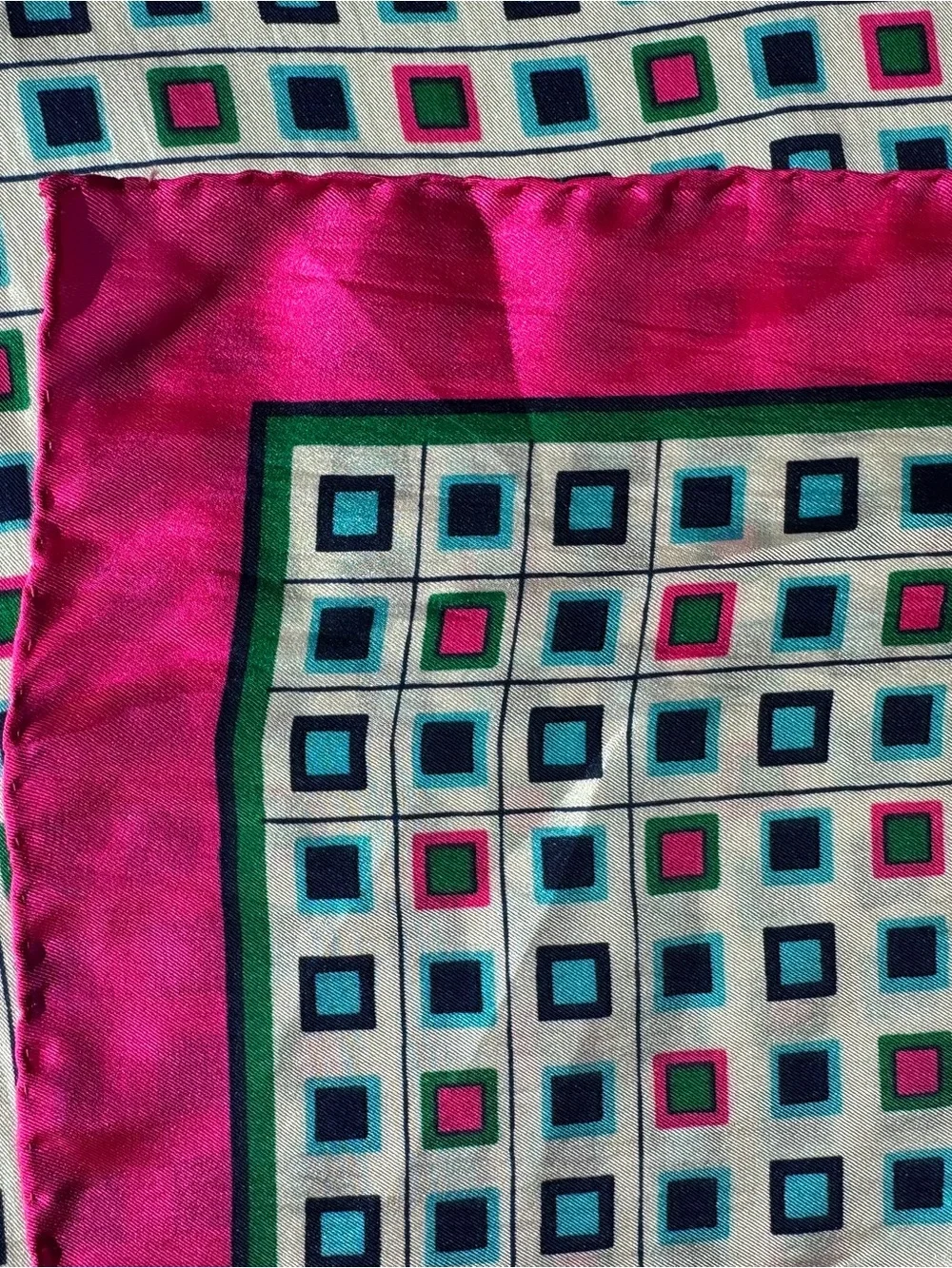Vintage Mademoiselle 100% Silk Squaee Scarf